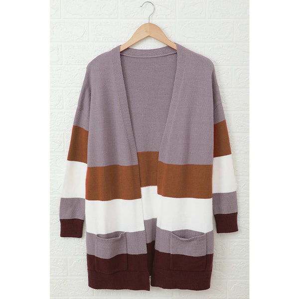 NWT Open Front Colorblock Cardigan with Pockets