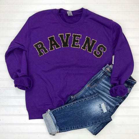 PREORDER: Game Day Patch Sweatshirt in Purple/Black