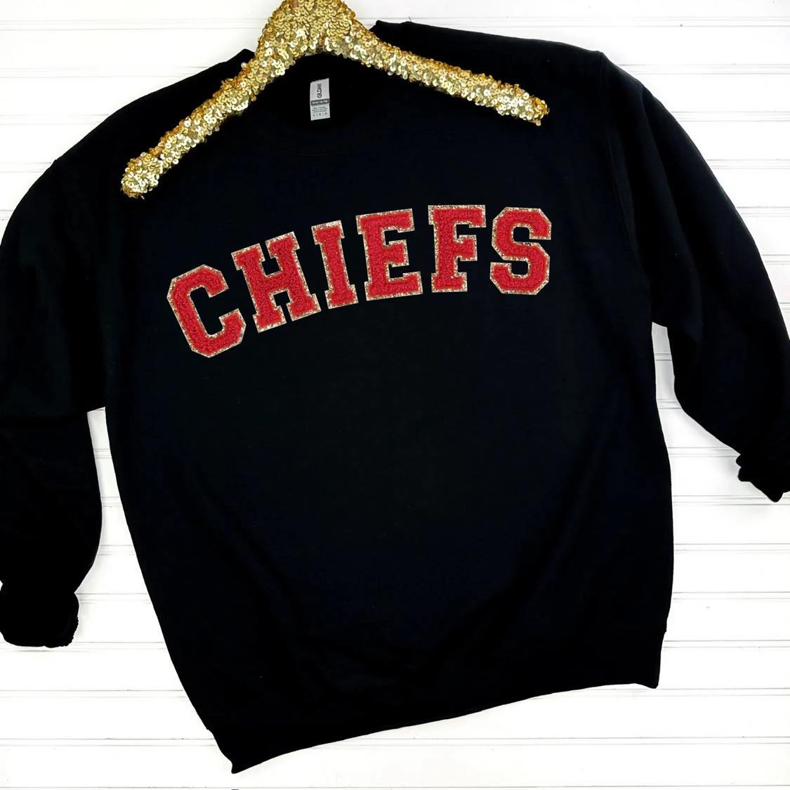 PREORDER: Game Day Patch Sweatshirt in Black/Red