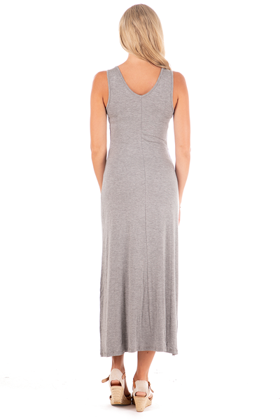 Gray Scoop Neck Maxi Dress,dress,GlamStoresOnline