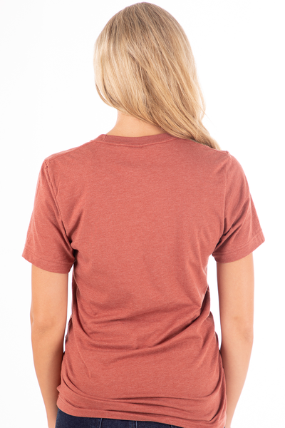 Rust Burnt Orange Short Sleeve Fall Graphic Tee Shirt,shirts,GlamStoresOnline