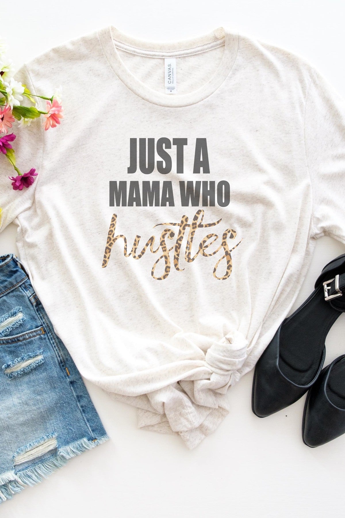 White Leopard Mama Who Hustles Motherhood Tee Shirt,shirts,GlamStoresOnline