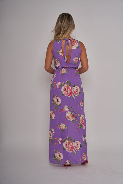 Dorothea Purple Floral Maxi Dress