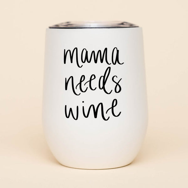 White Mama Needs Wine Metal Tumbler,,GlamStoresOnline