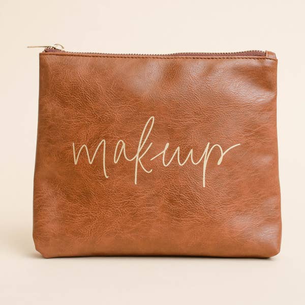 Faux Leather Makeup Bag,,GlamStoresOnline